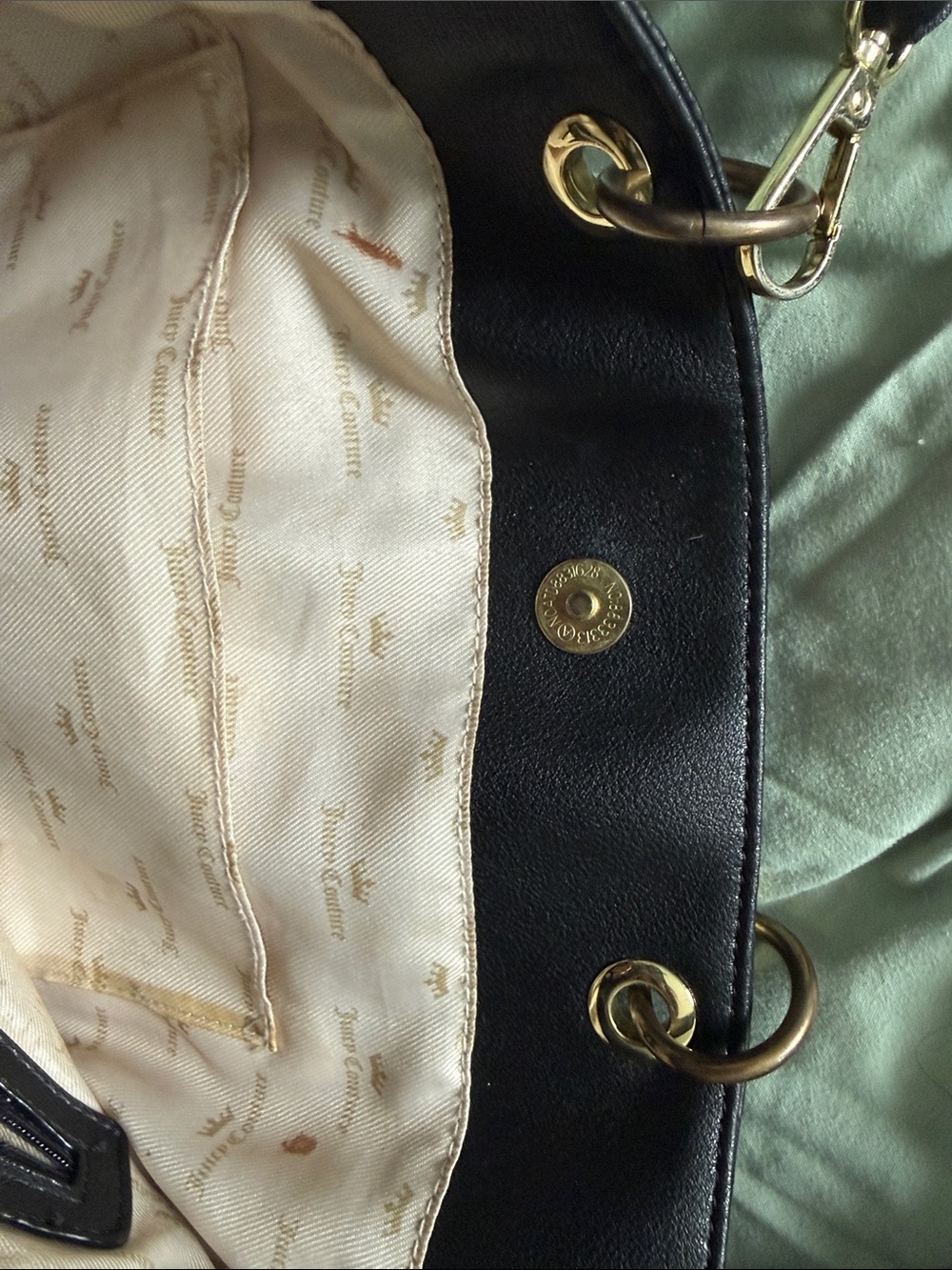 Juicy Couture Black Embossed Logo Tote with Gold Hardware - Picture 4 of 4